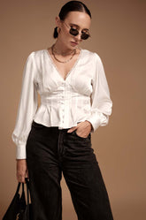 Dart Detailed Satin Top